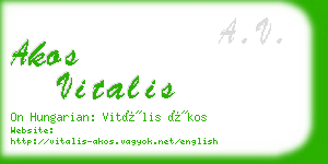 akos vitalis business card